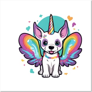 Unicorn Puppy Cute Kawaii Dog Posters and Art